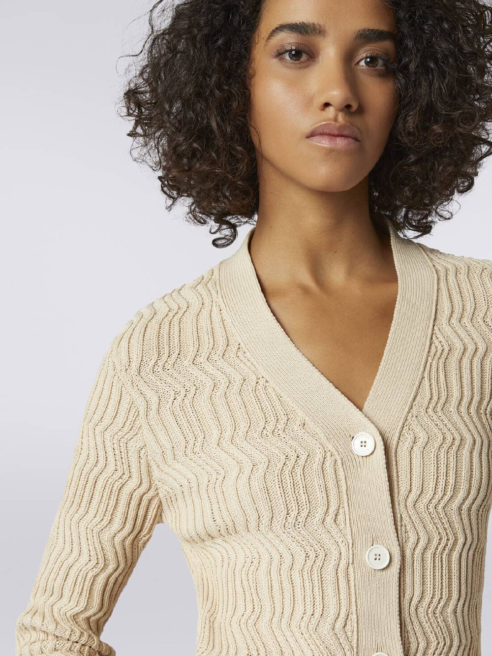 M Missoni Cardigan in cotone con nervature verticali a rilievo Super Saving Price