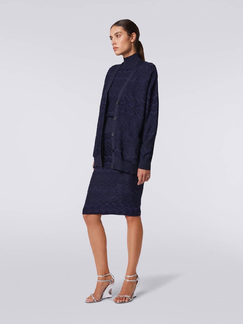 M Missoni Cardigan oversize in maglia di viscosa e lana chevron Offerta settimanale