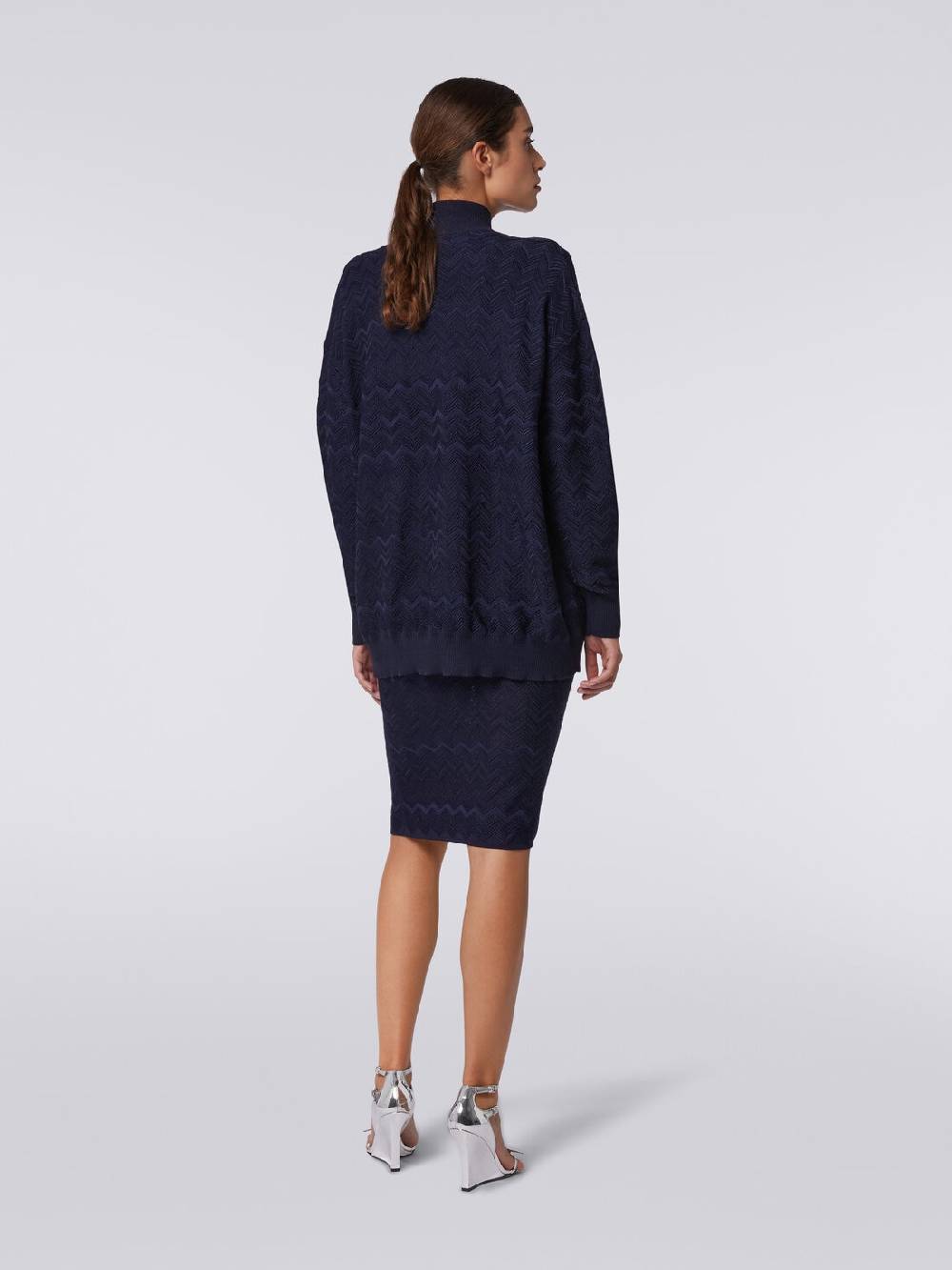 M Missoni Cardigan oversize in maglia di viscosa e lana chevron Offerta settimanale