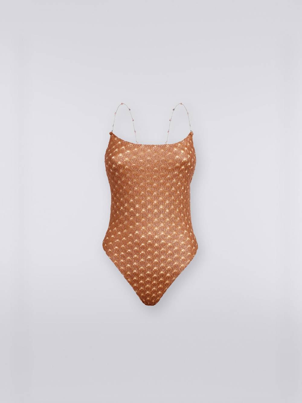 M Missoni Costume intero effetto pizzo con spalline in catena e pietre ACQUISTA ORA