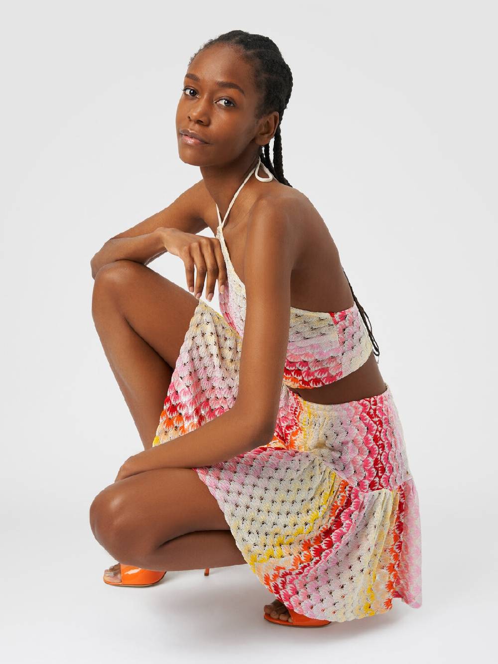 M Missoni Minigonna a balze effetto pizzo dégradé Promozione temporanea