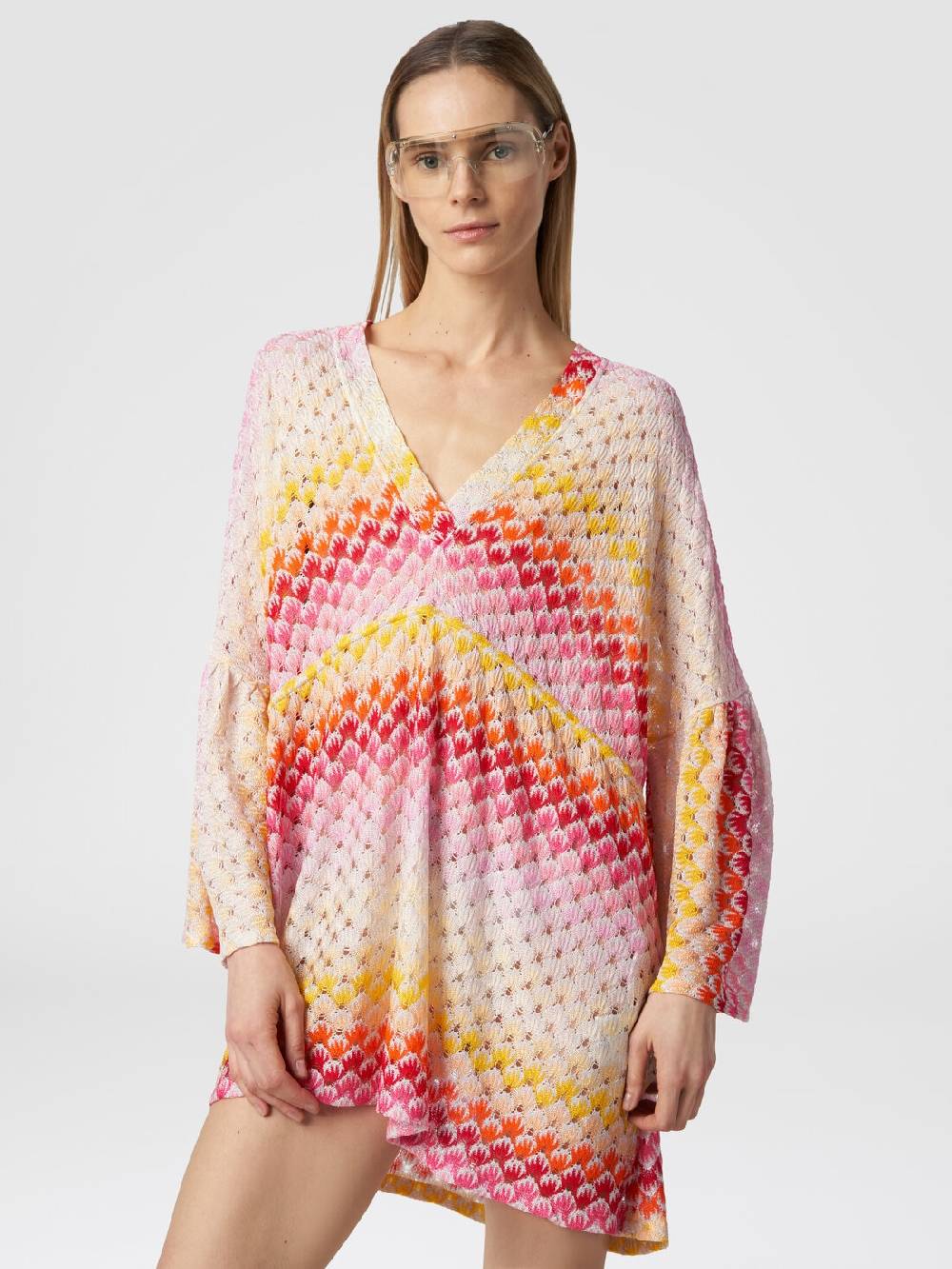 M Missoni Caftano copricostume corto effetto pizzo con lurex Fino al 50% di sconto