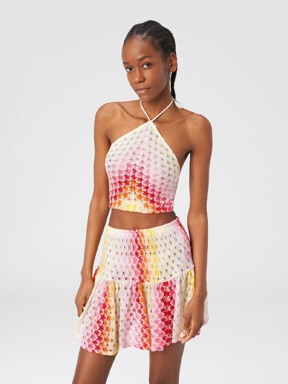 M Missoni Top con scollatura all'americana effetto pizzo dégradé Fino al 60% di sconto