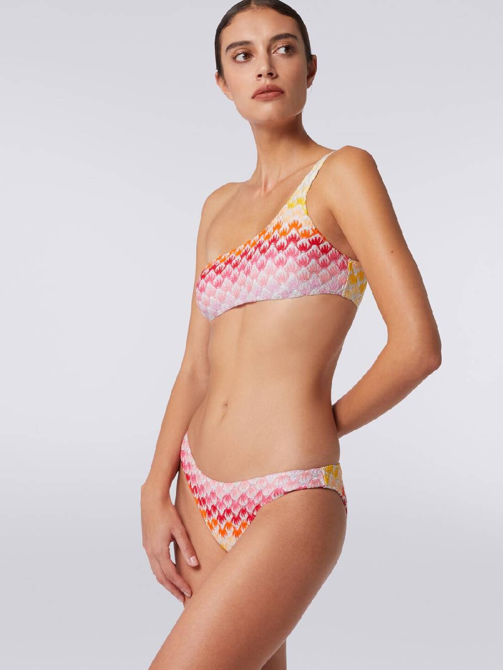 M Missoni Bikini monospalla effetto pizzo dégradé con lurex Offerta speciale della fabbrica