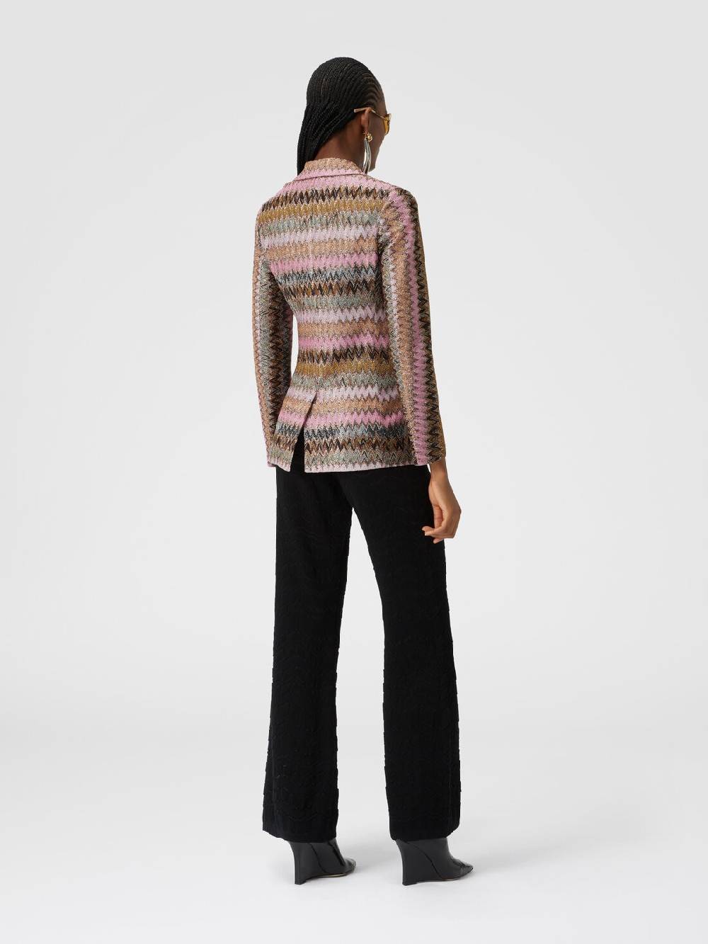 M Missoni Blazer in maglia di viscosa chevron lamé Solo un giorno rimasto