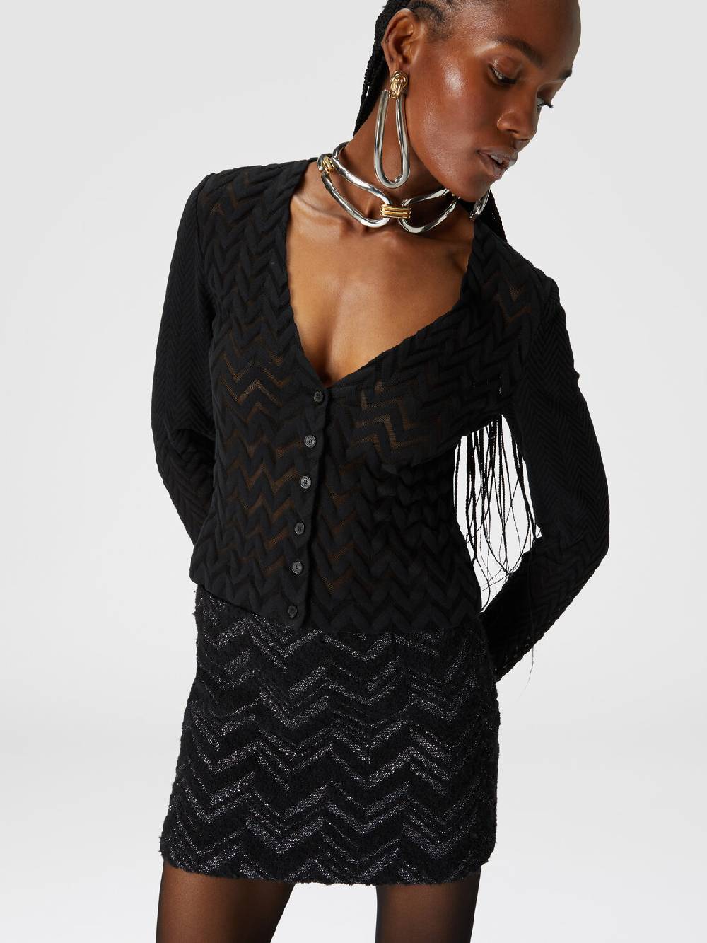 M Missoni Cardigan chevron effetto vedo non vedo Enormi sconti