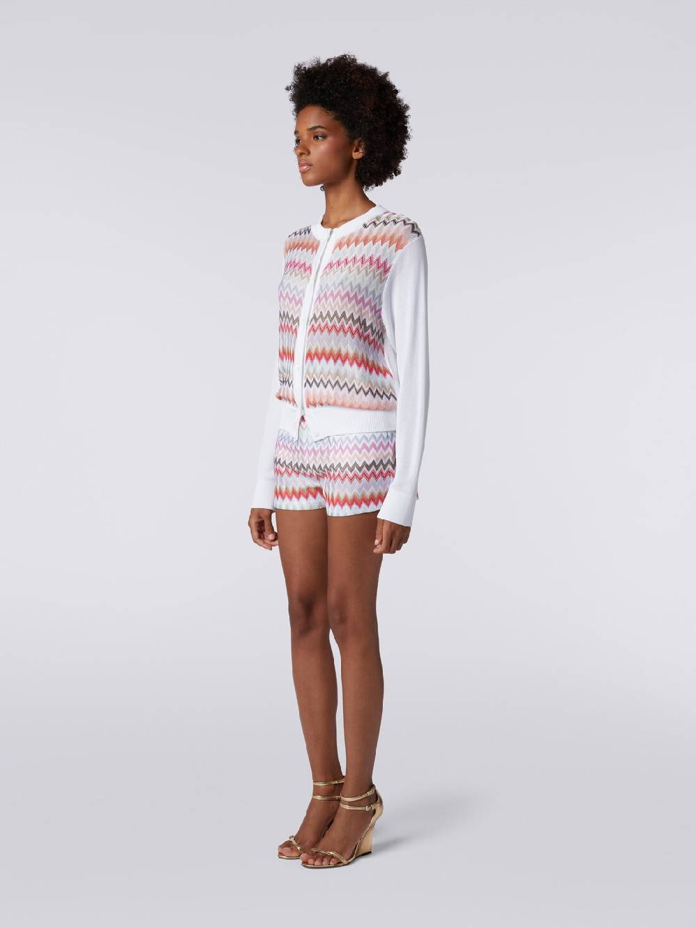 M Missoni Cardigan corto in viscosa chevron Limitato a 3 giorni