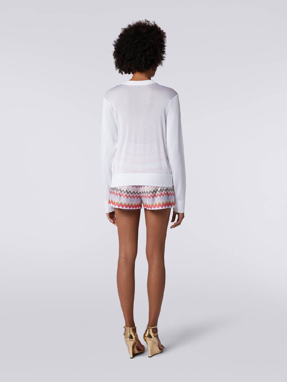 M Missoni Cardigan corto in viscosa chevron Limitato a 3 giorni