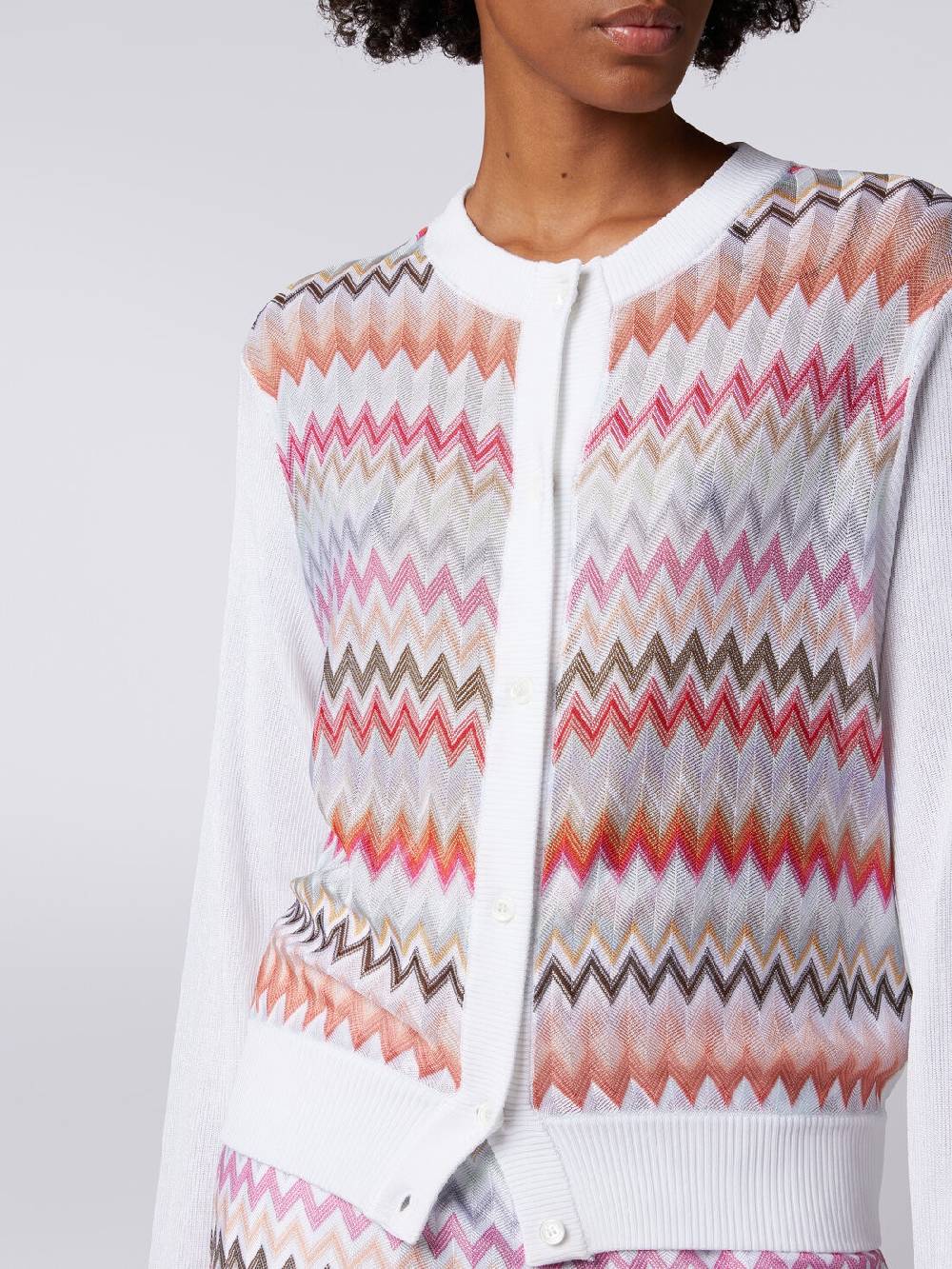 M Missoni Cardigan corto in viscosa chevron Limitato a 3 giorni
