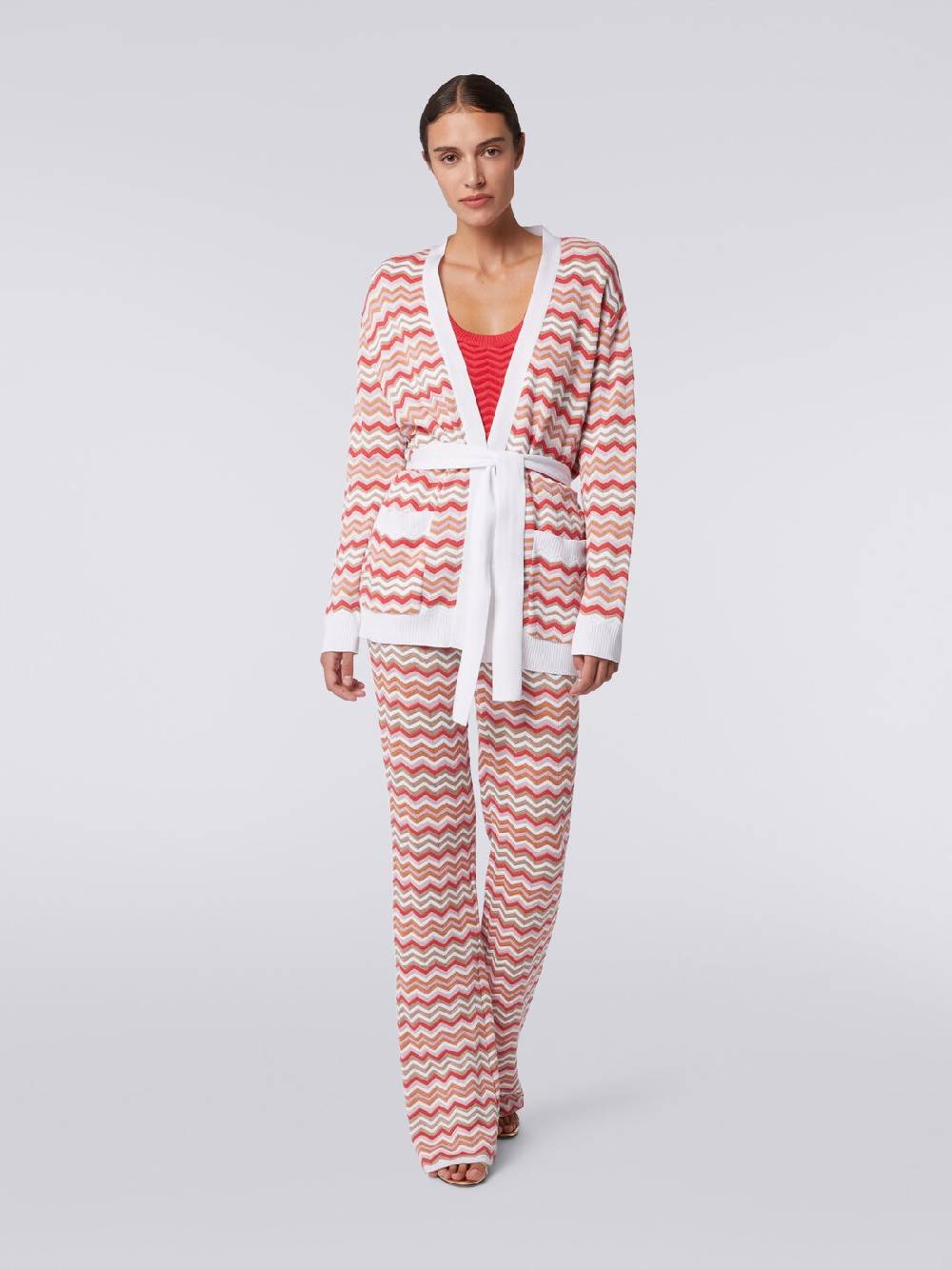 M Missoni Cardigan in maglia di cotone e viscosa zig zag Esporta salva