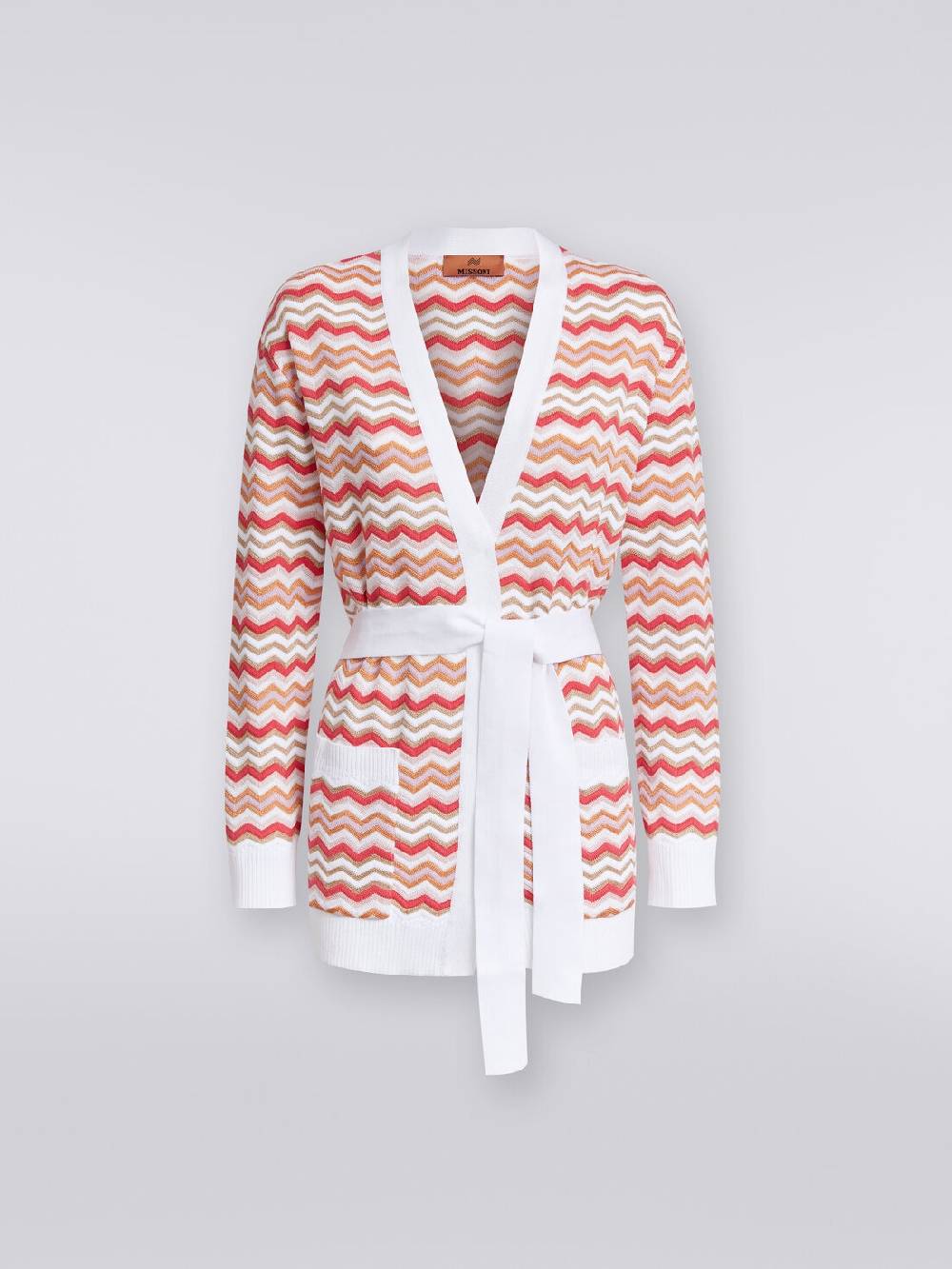 M Missoni Cardigan in maglia di cotone e viscosa zig zag Esporta salva