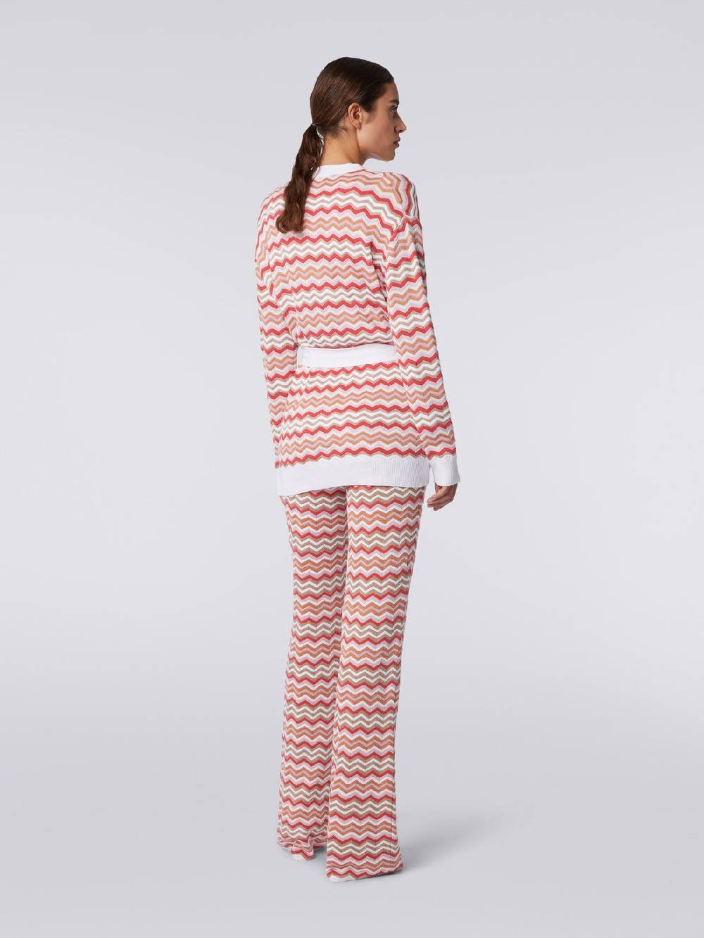 M Missoni Cardigan in maglia di cotone e viscosa zig zag Esporta salva