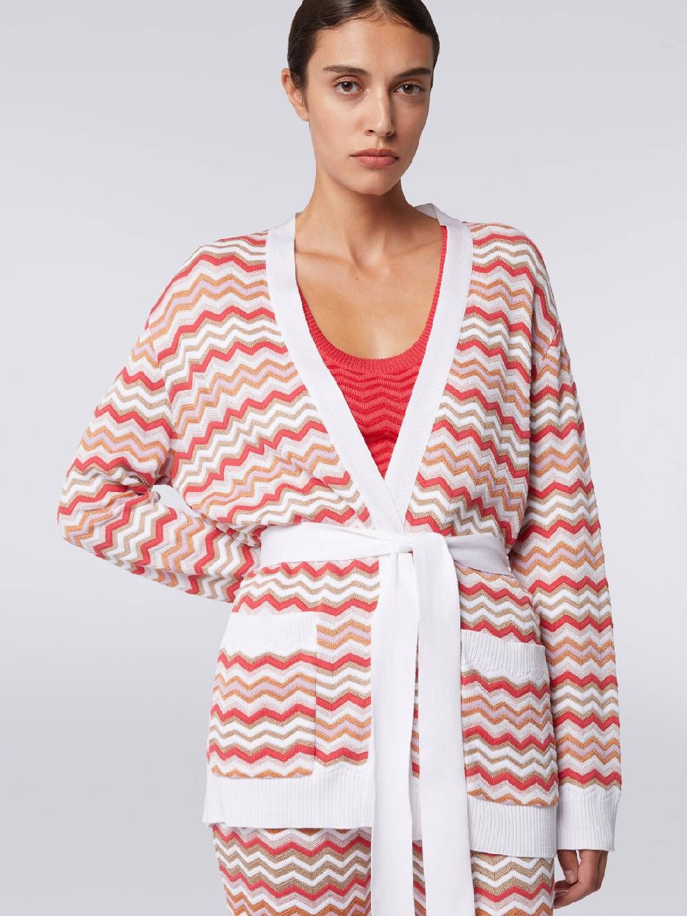 M Missoni Cardigan in maglia di cotone e viscosa zig zag Esporta salva