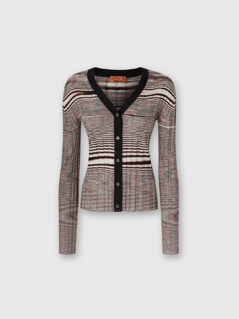 M Missoni Cardigan a costine in cashmere e seta fiammata Black Friday Prezzi