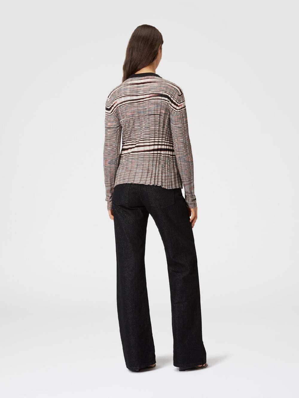 M Missoni Cardigan a costine in cashmere e seta fiammata Black Friday Prezzi