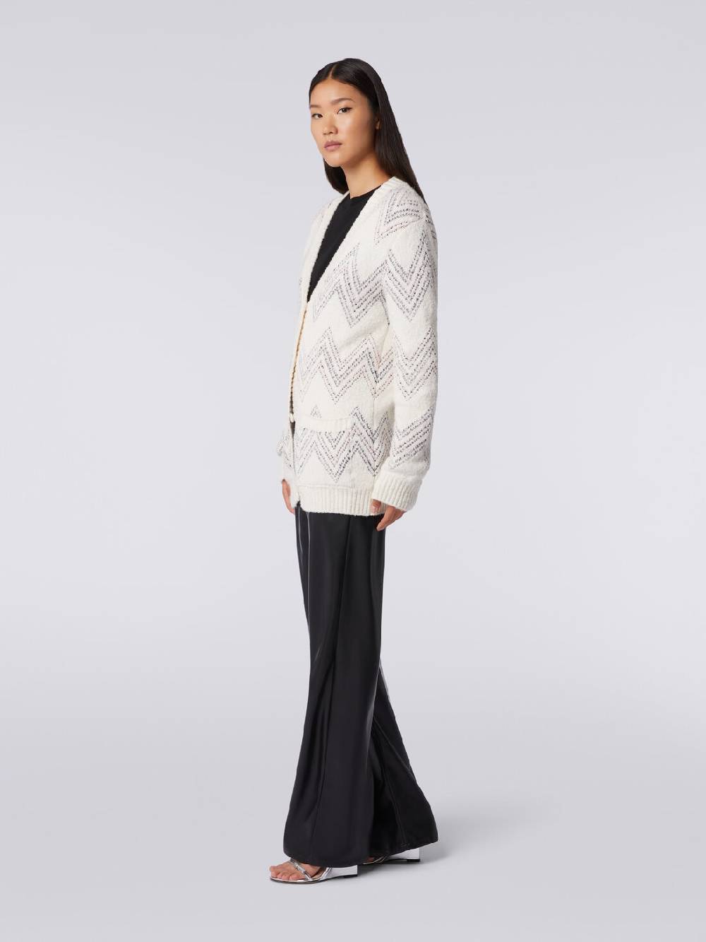 M Missoni Cardigan oversize in misto cotone zig zag 50% di sconto per tempo limitato