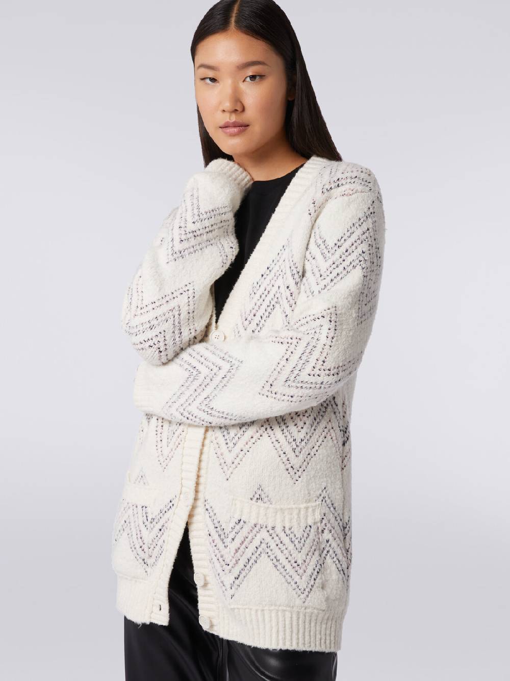 M Missoni Cardigan oversize in misto cotone zig zag 50% di sconto per tempo limitato