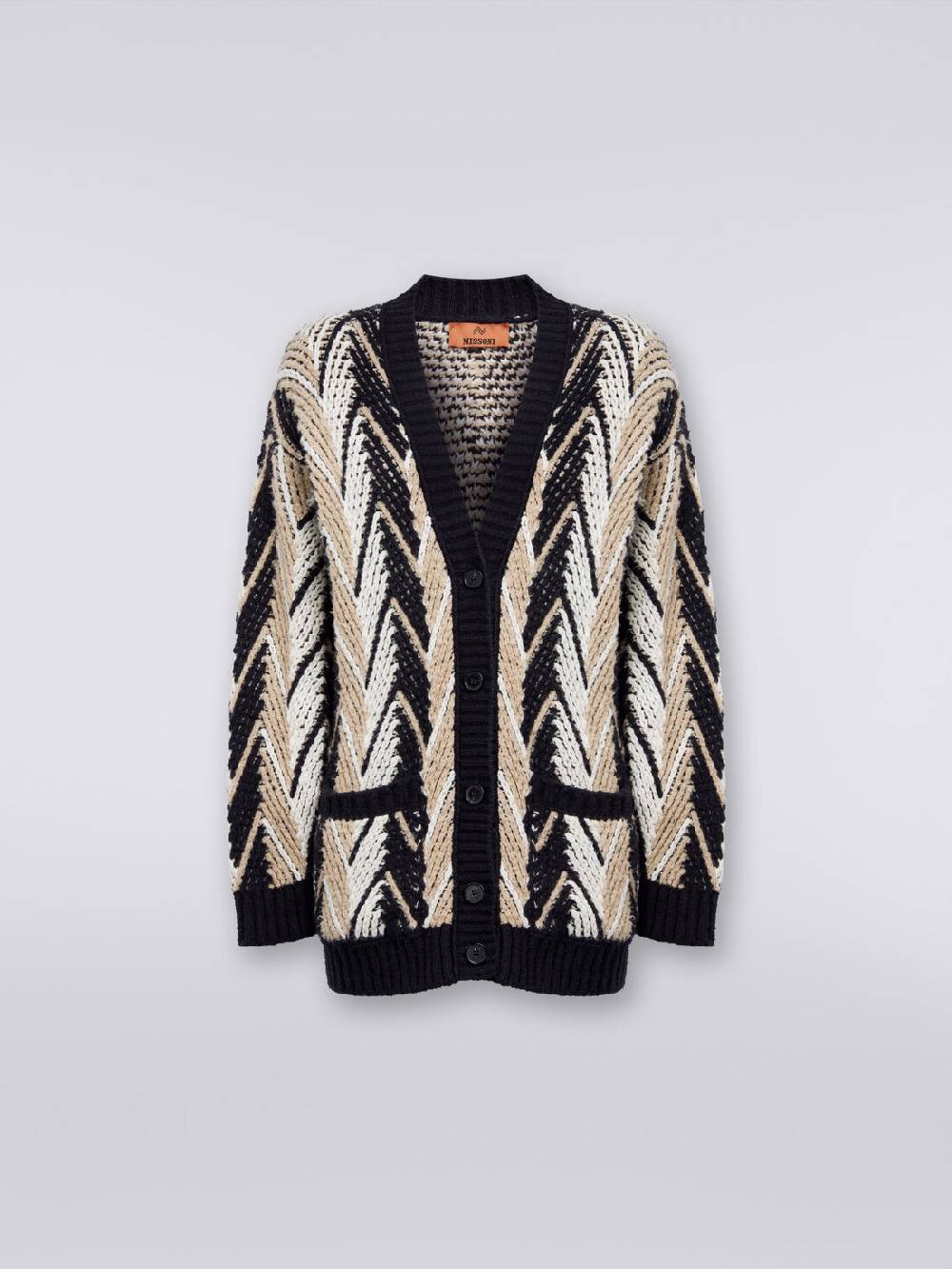 M Missoni Cardigan in misto cotone zig zag Sconti questo mese