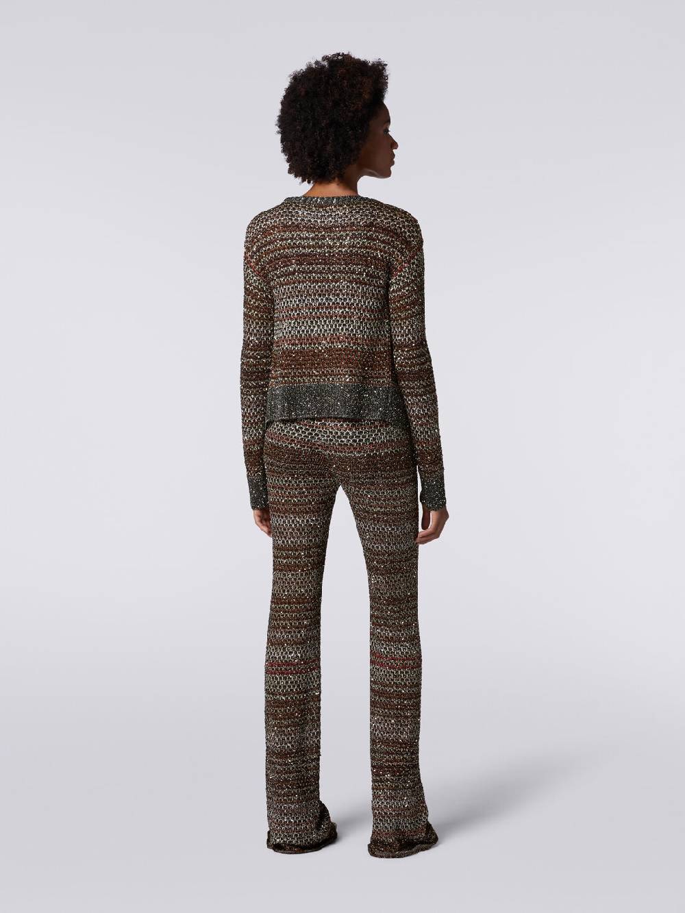 M Missoni Cardigan corto in maglia a rete con paillettes 2025