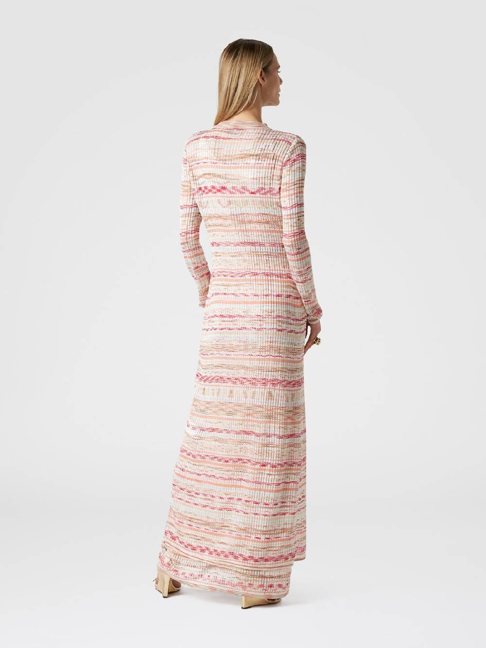 M Missoni Cardigan lungo a costine in viscosa fiammata Italy
