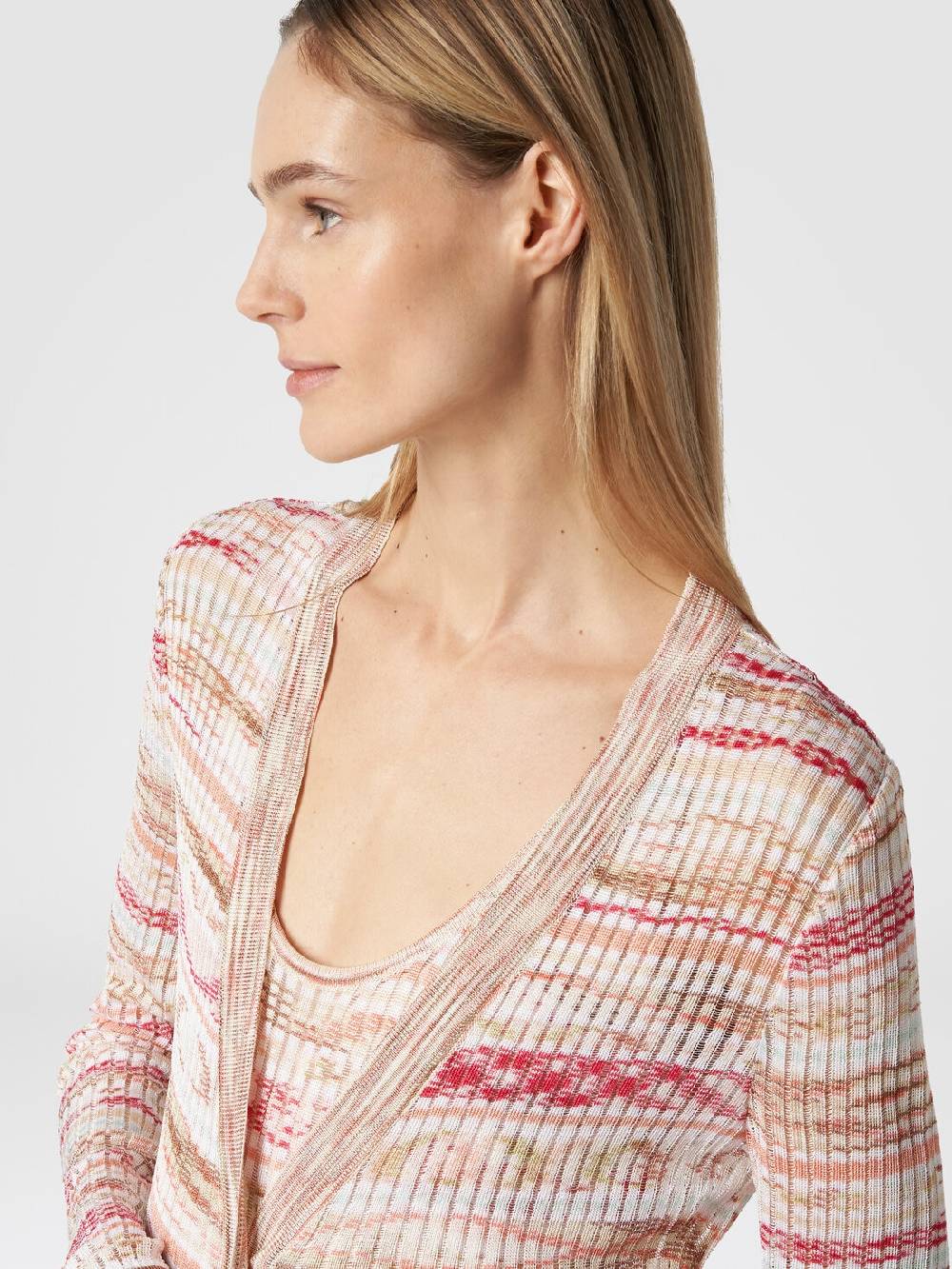 M Missoni Cardigan lungo a costine in viscosa fiammata Italy
