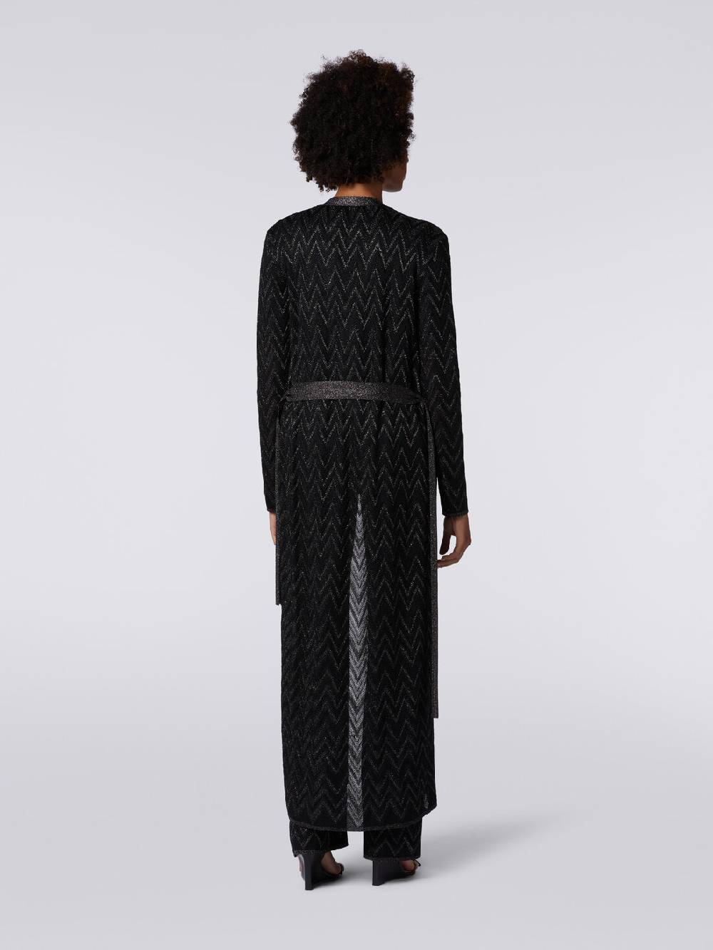M Missoni Cardigan lungo in maglia chevron con lurex In Linea