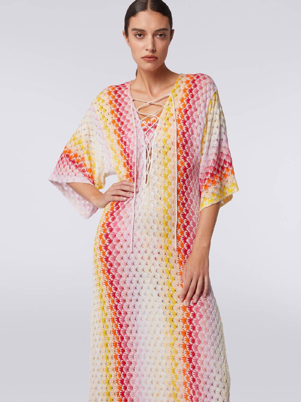 M Missoni Caftano copricostume lungo effetto pizzo dégradé con lurex Qualità