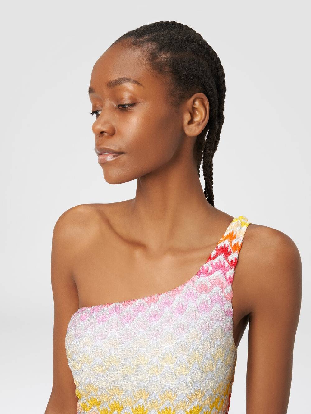 M Missoni Costume intero monospalla effetto pizzo con lurex Vendita