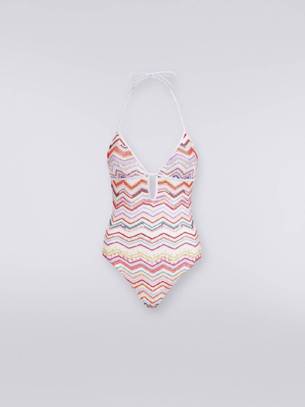 M Missoni Costume intero in crochet zig zag con lurex Pezzi Unici