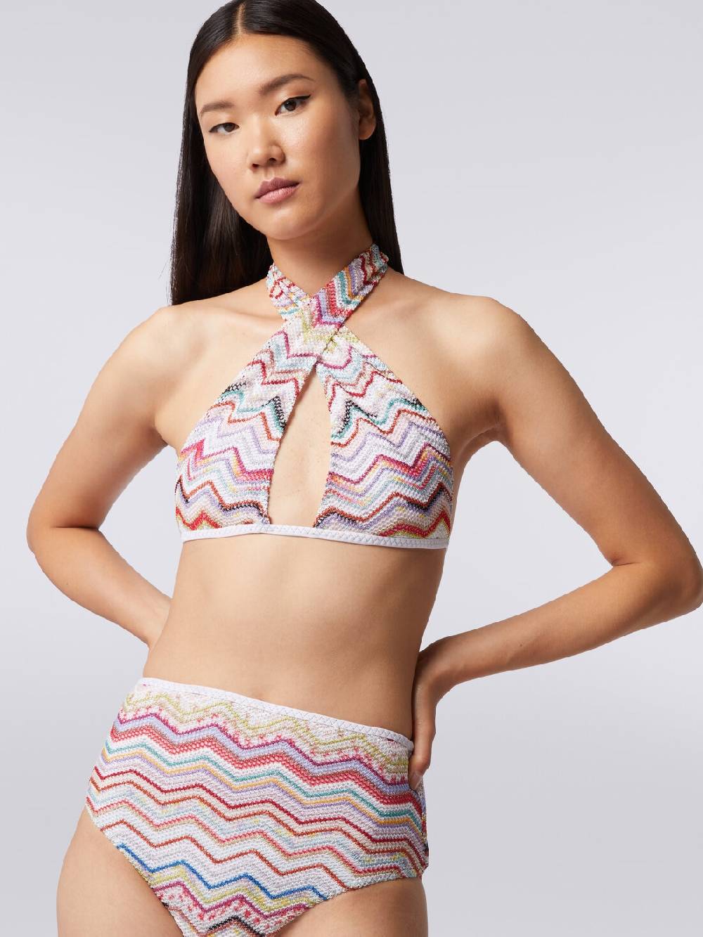 M Missoni Bikini in crochet con lurex e slip a vita alta Qualità Garantita