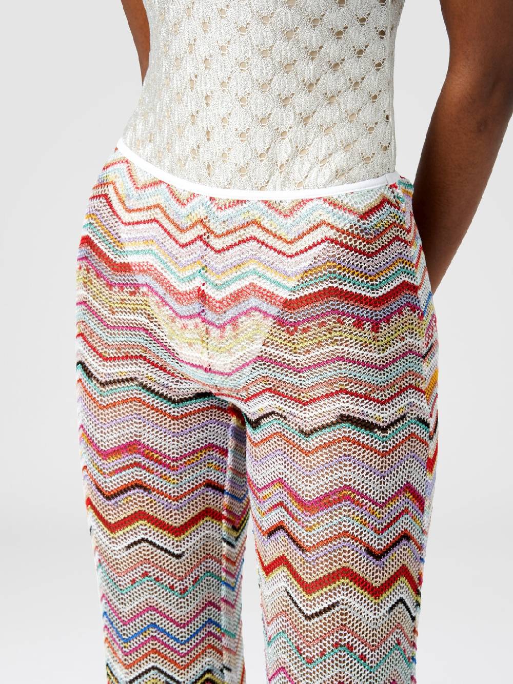 M Missoni Pantaloni svasati in crochet zig zag con lurex Acquista Ora