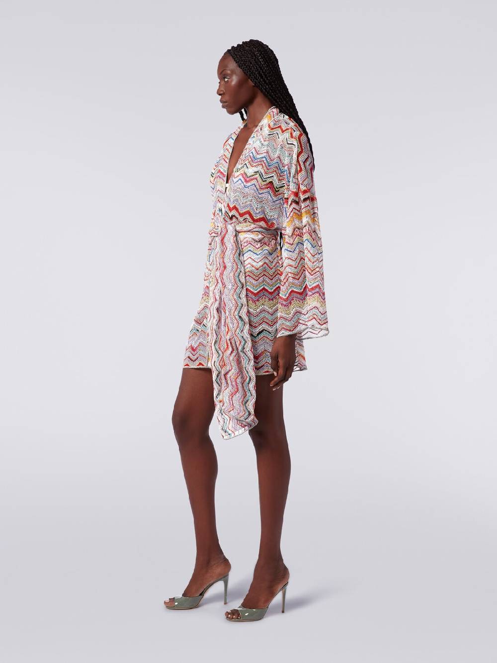 M Missoni Copricostume a vestaglia in crochet zig zag con lurex Consegna Veloce