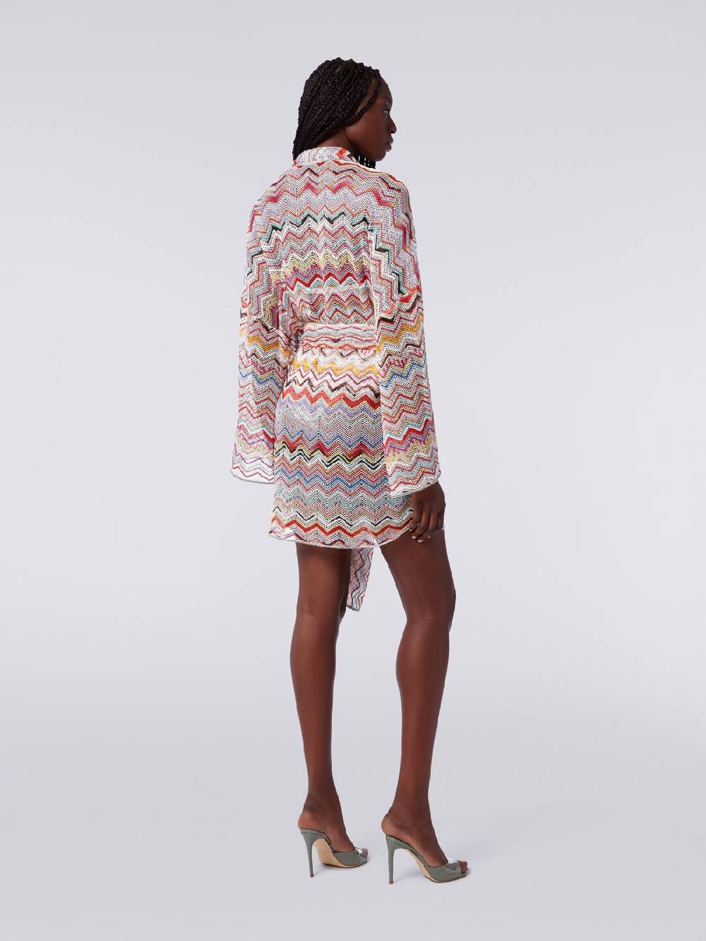 M Missoni Copricostume a vestaglia in crochet zig zag con lurex Consegna Veloce
