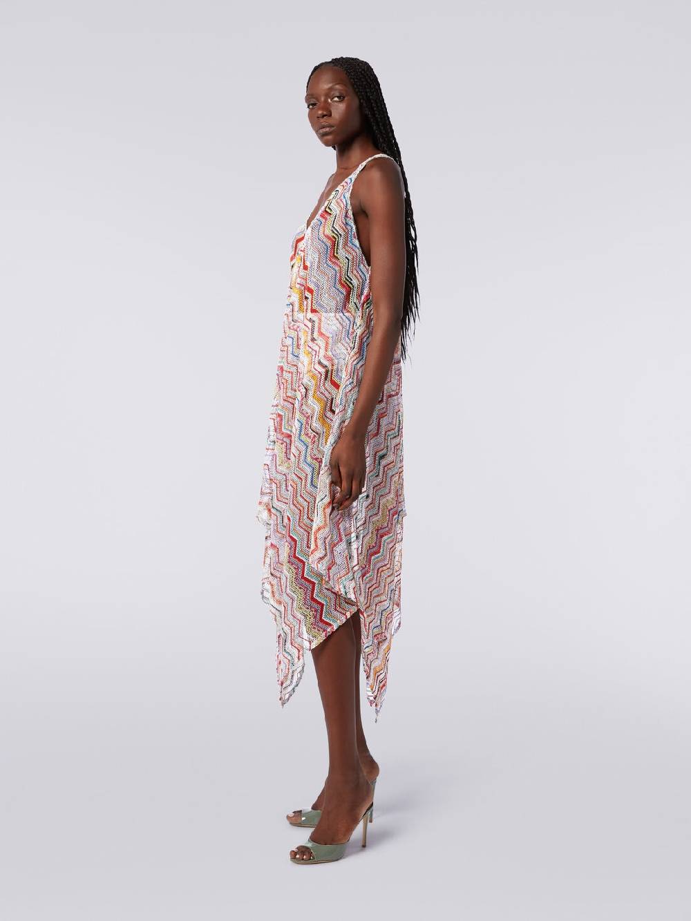 M Missoni Copricostume lungo in crochet zig zag con lurex Promozione Limitata