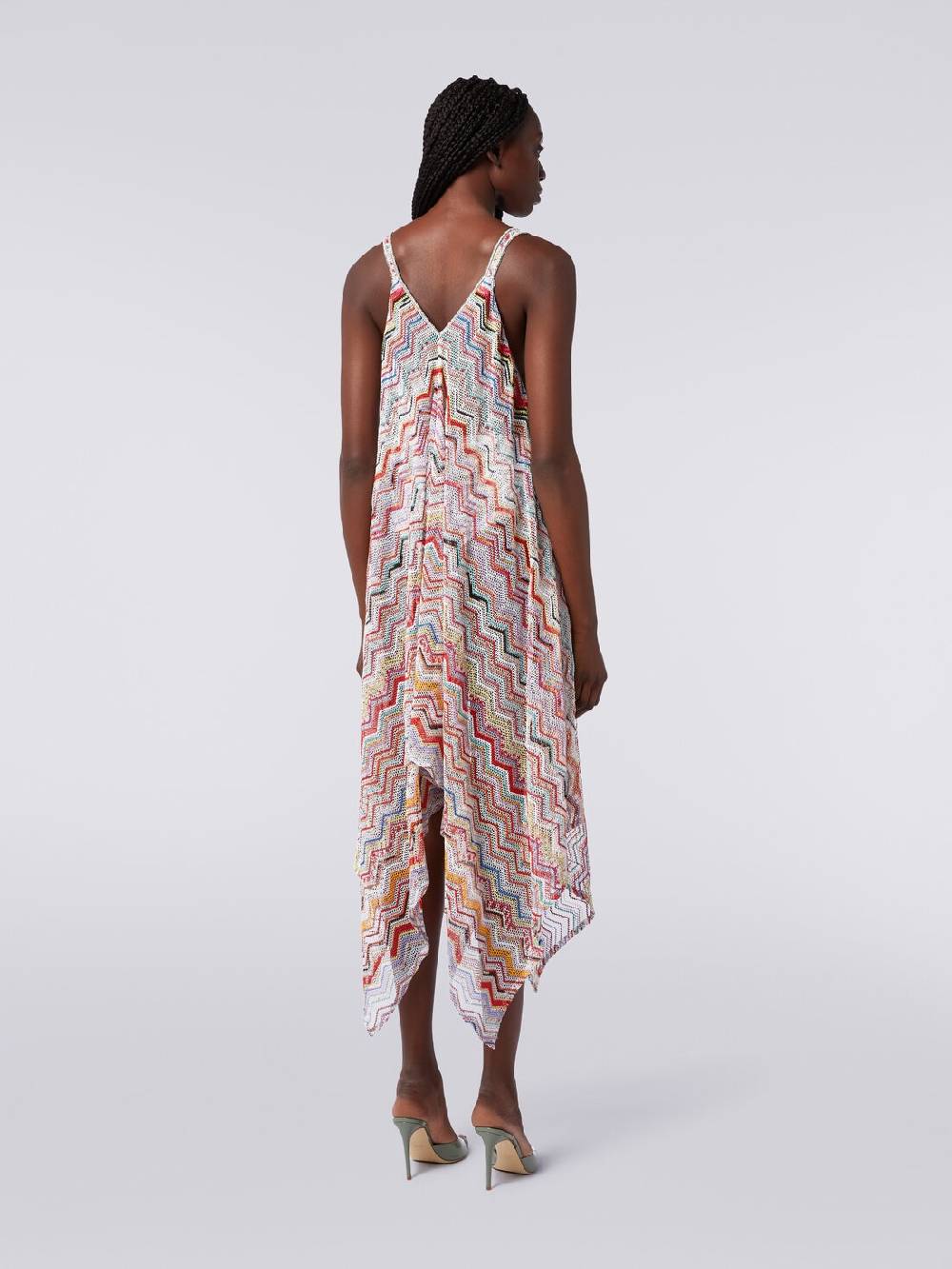 M Missoni Copricostume lungo in crochet zig zag con lurex Promozione Limitata