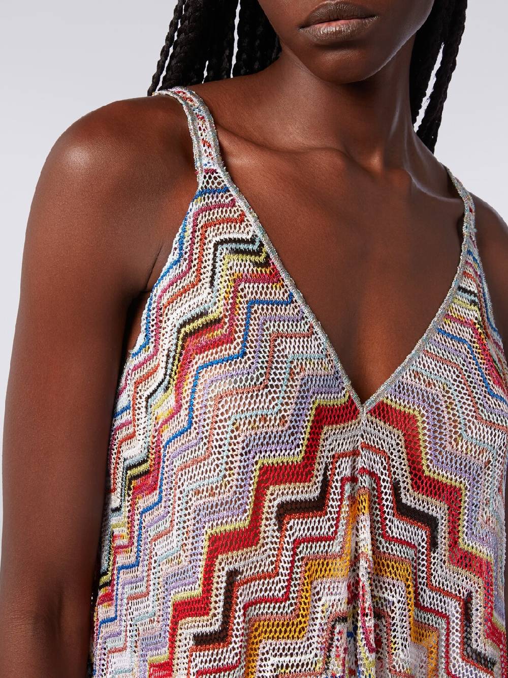 M Missoni Copricostume lungo in crochet zig zag con lurex Promozione Limitata