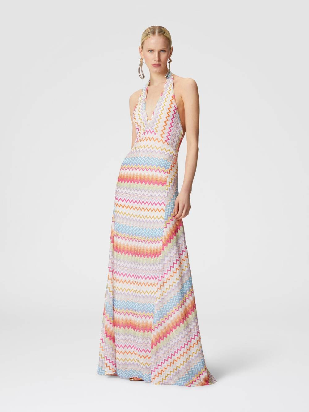 M Missoni Abito lungo in viscosa zig zag con lurex Shopping Online