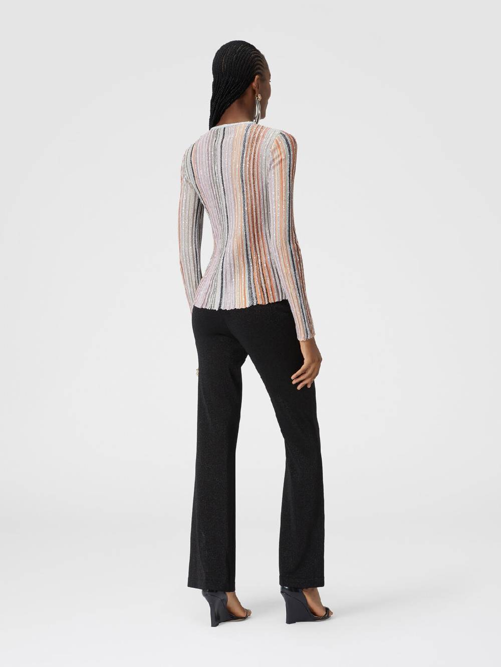 M Missoni Pantaloni dritti in viscosa effetto glitter Convenienza