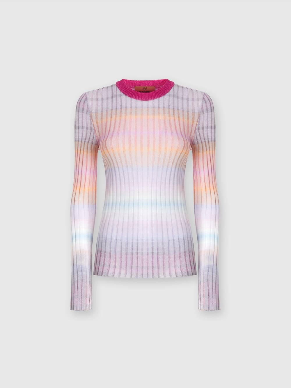 M Missoni Maglia girocollo a coste con colletto a contrasto Novità