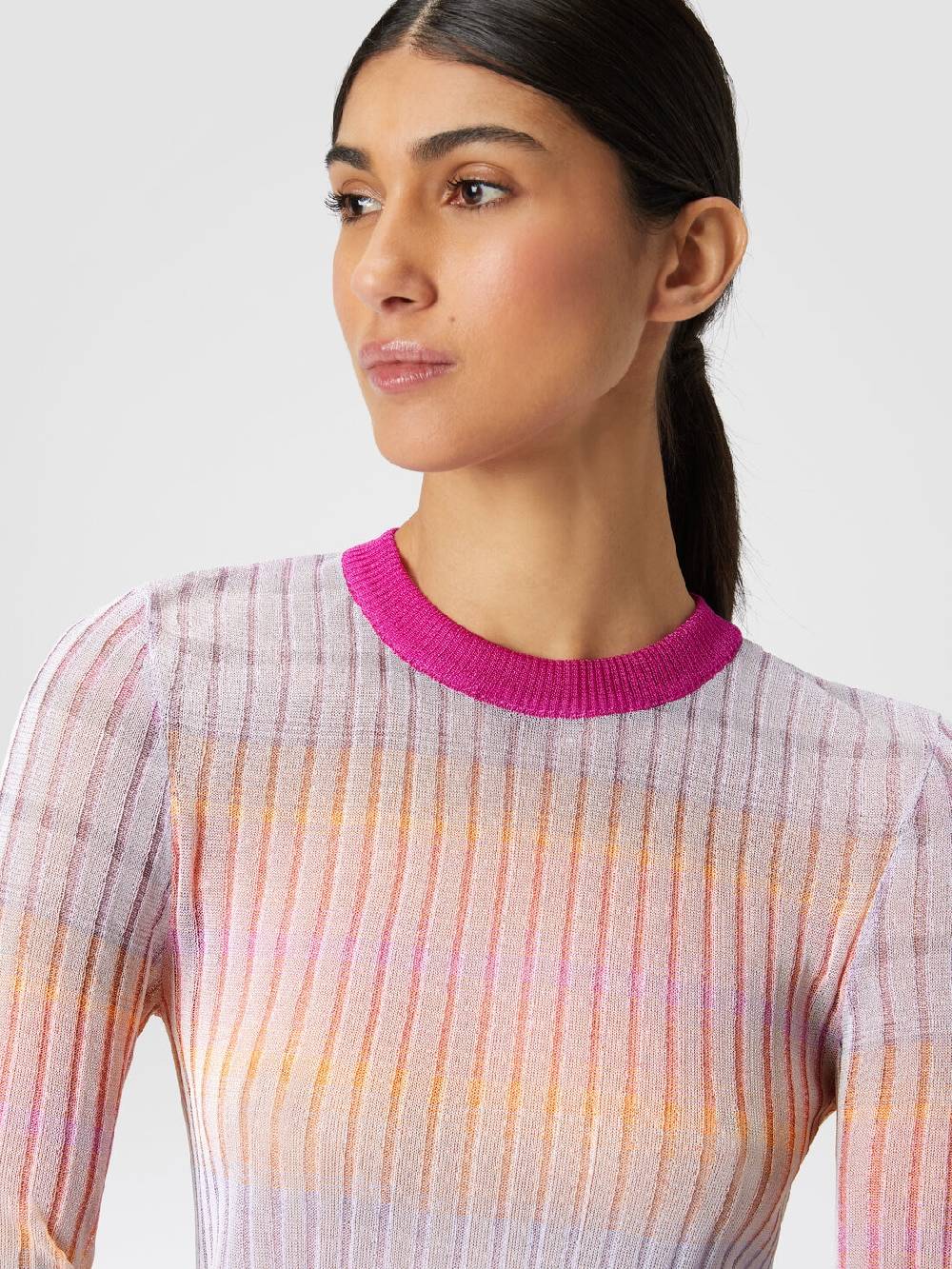 M Missoni Maglia girocollo a coste con colletto a contrasto Novità