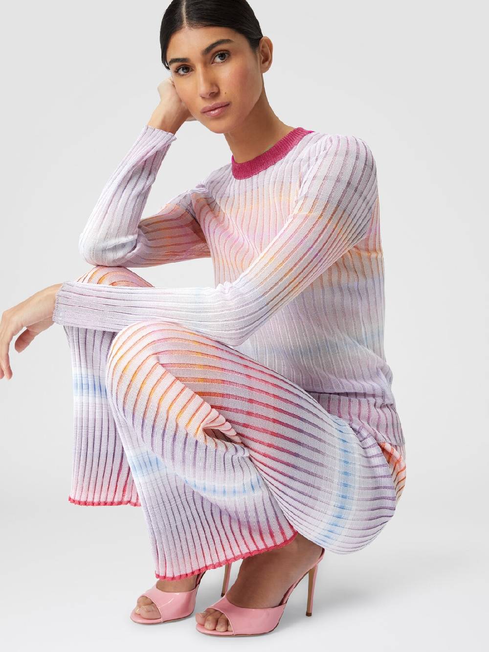 M Missoni Pantaloni dritti in viscosa a coste Presa