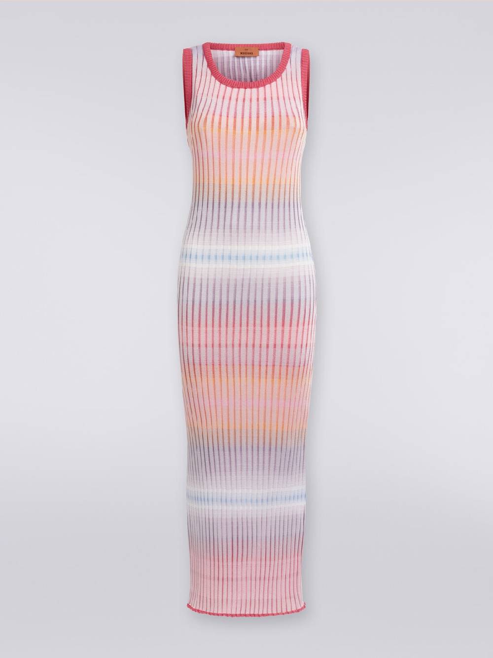 M Missoni Abito lungo in viscosa a coste Sconto