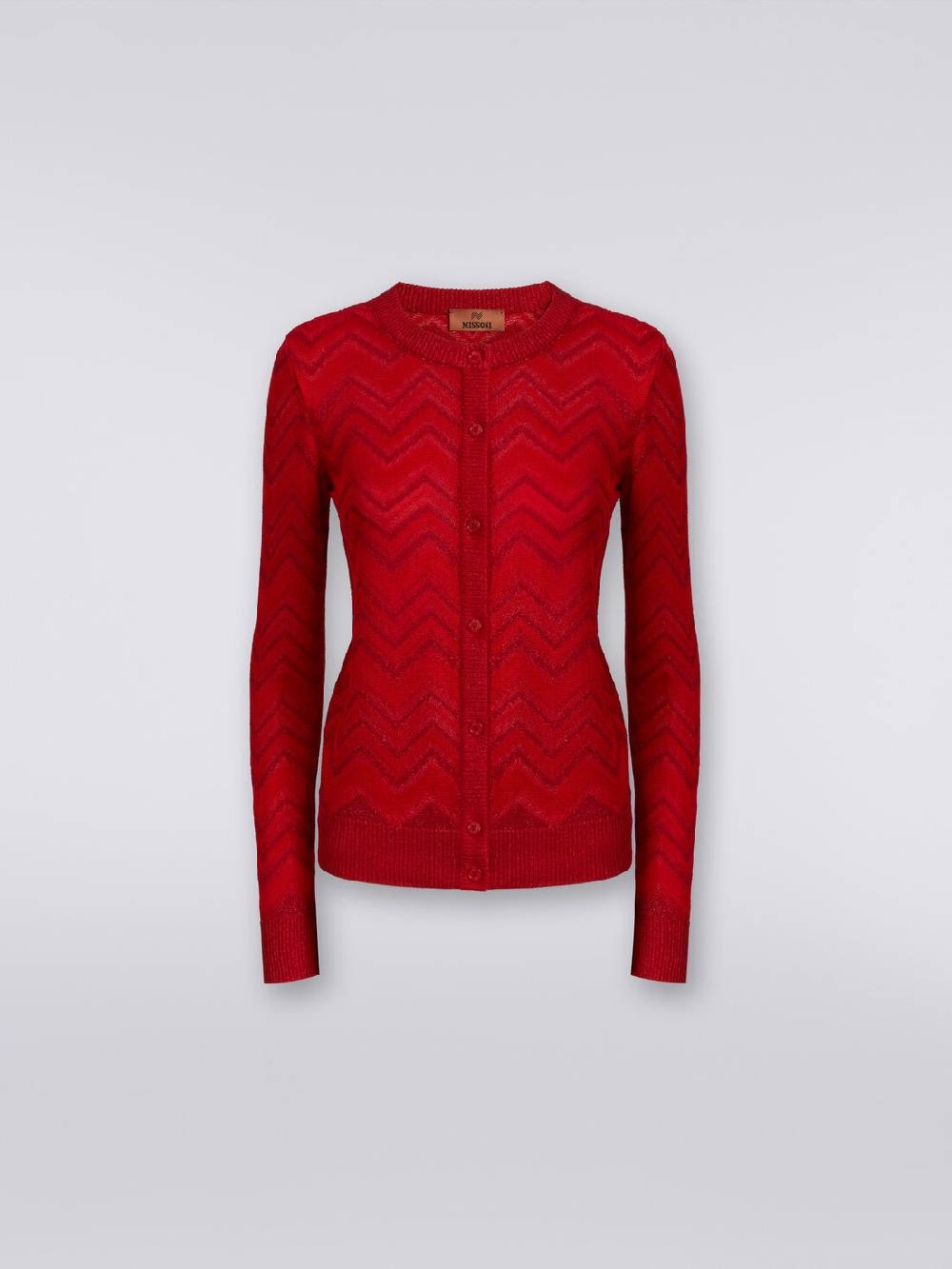 M Missoni Cardigan in maglia zig zag tonale con lurex Economico