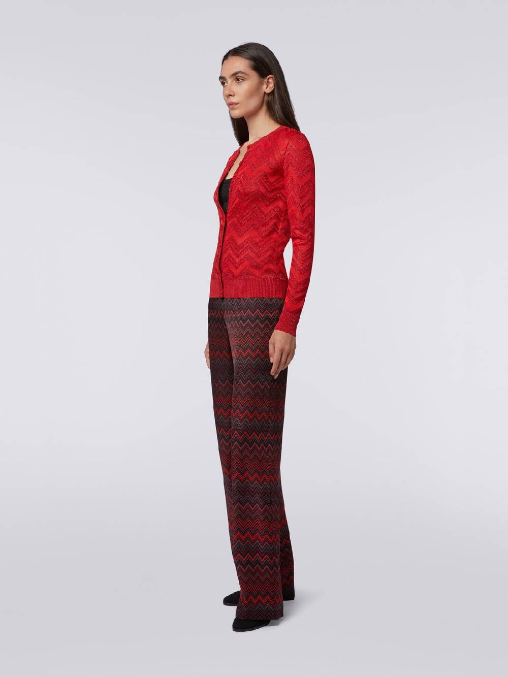 M Missoni Cardigan in maglia zig zag tonale con lurex Economico
