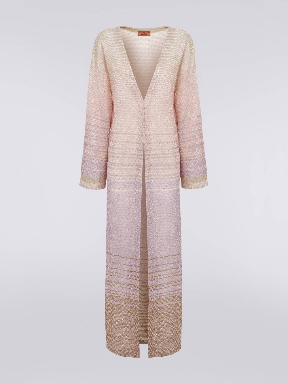 M Missoni Cardigan lungo in maglia dégradé con paillettes Online