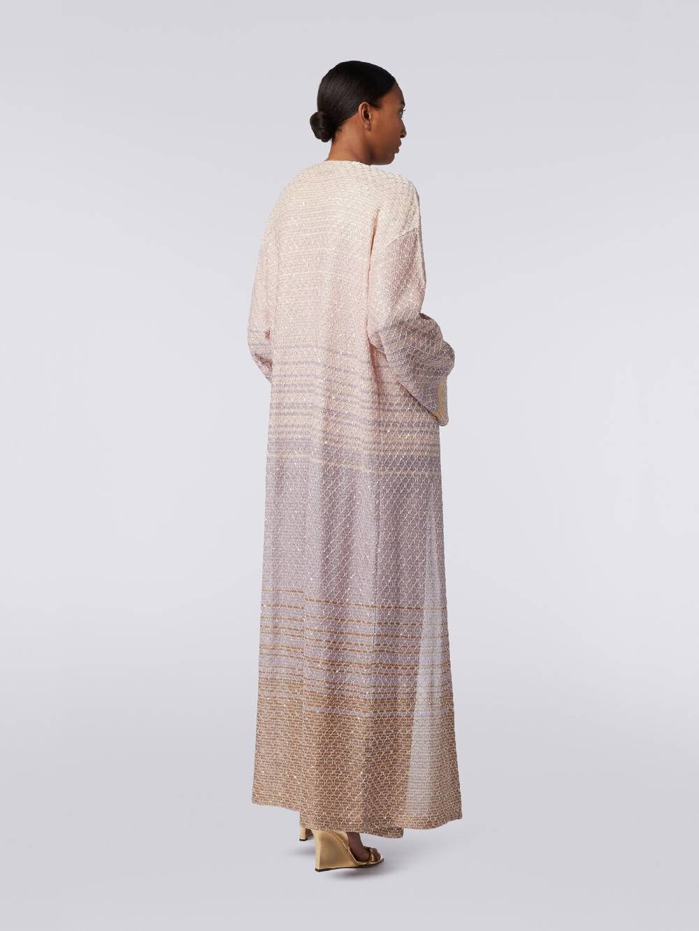 M Missoni Cardigan lungo in maglia dégradé con paillettes Online