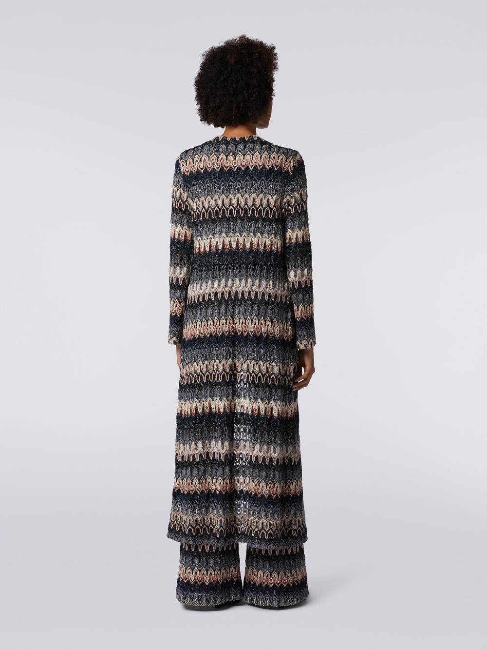 M Missoni Cardigan lungo in maglia lamé con motivo a onde effetto pizzo Outlet