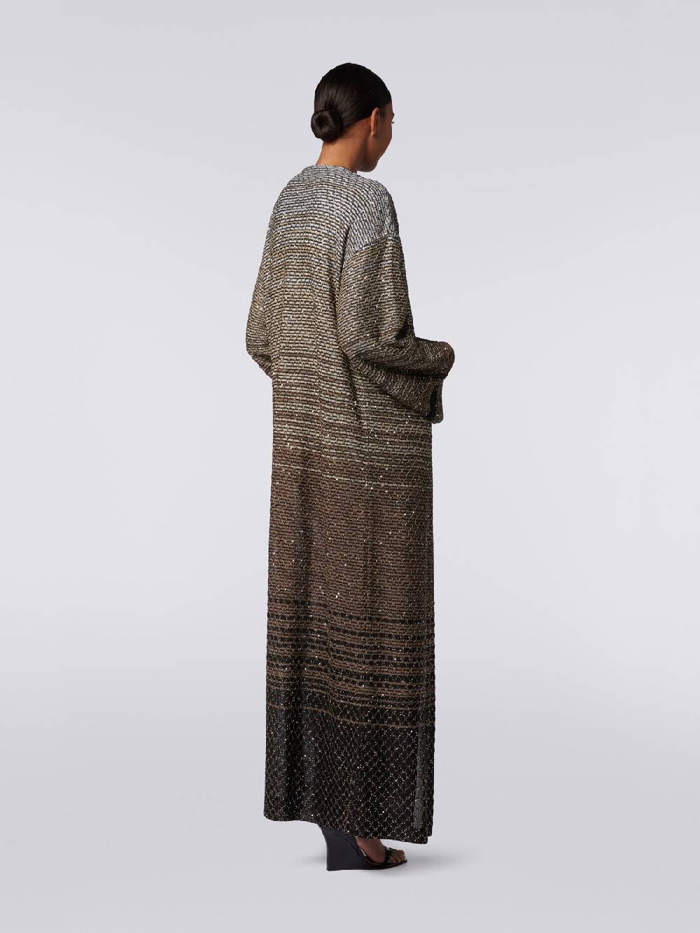 M Missoni Cardigan lungo in maglia dégradé con paillettes In Vendita