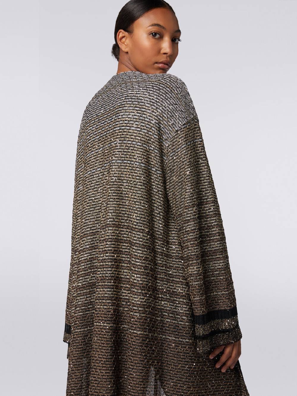 M Missoni Cardigan lungo in maglia dégradé con paillettes In Vendita