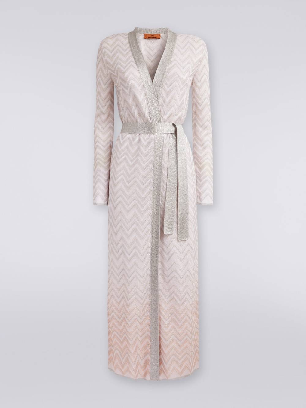 M Missoni Cardigan lungo in maglia chevron con lurex Saldi